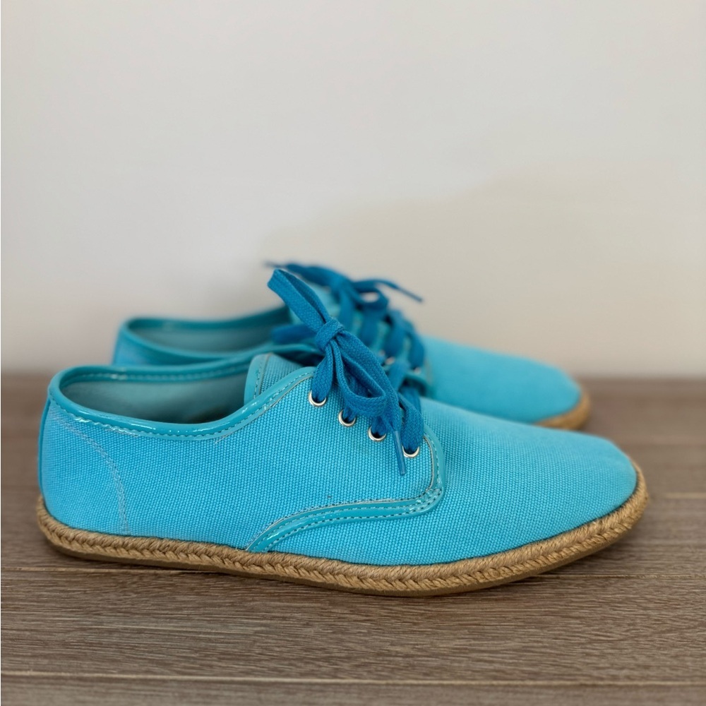 Polo by Ralph Lauren Turquoise Canvas Espadrille Shoes size 8.5